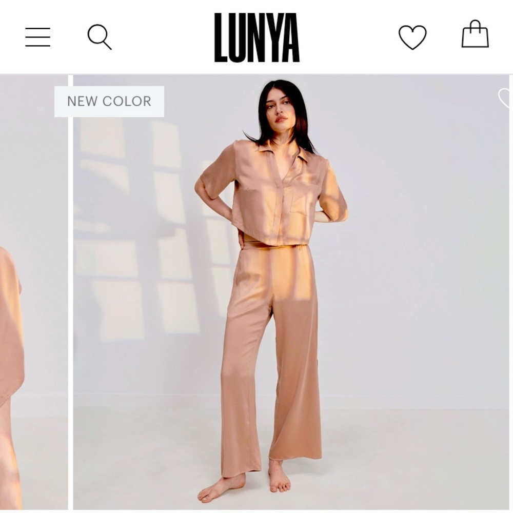 Lunya washable silk high rice pant set